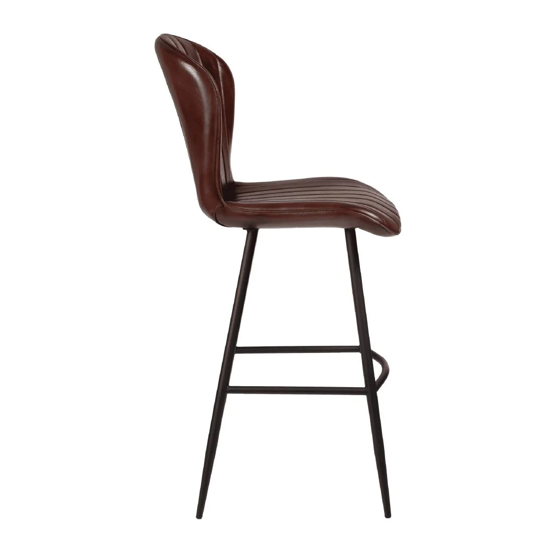 Lars Leather Bar Stool Claret Red - Image 3