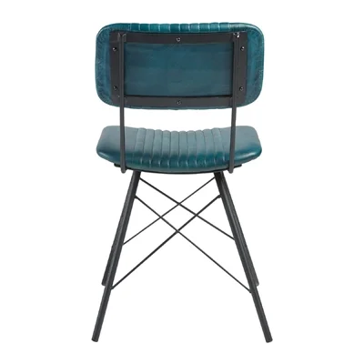 Duke Leather Side Chair Vintage Teal - Image 3