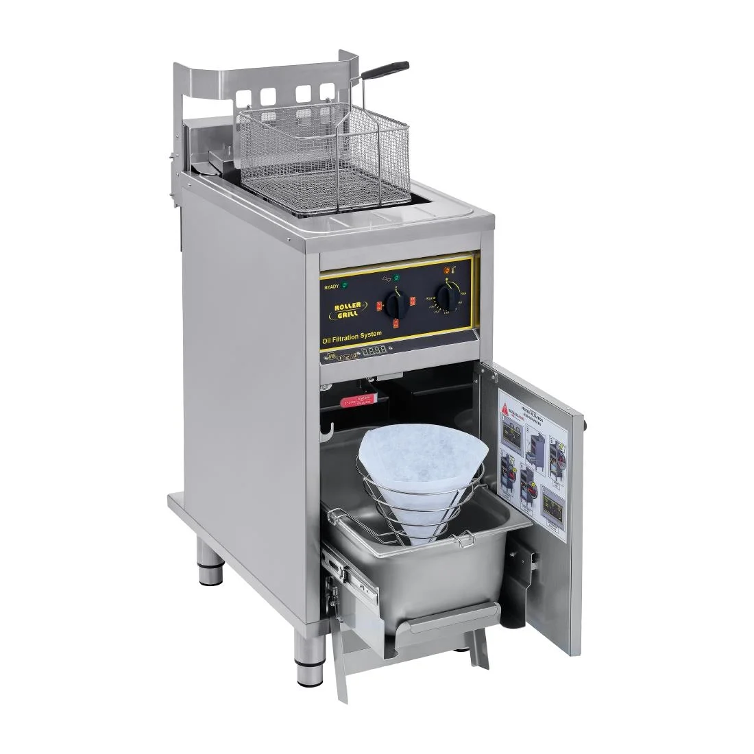 Roller Grill Motorised Fryer with Integral Oil Filtration - 1x16Ltr 3PH - Image 2
