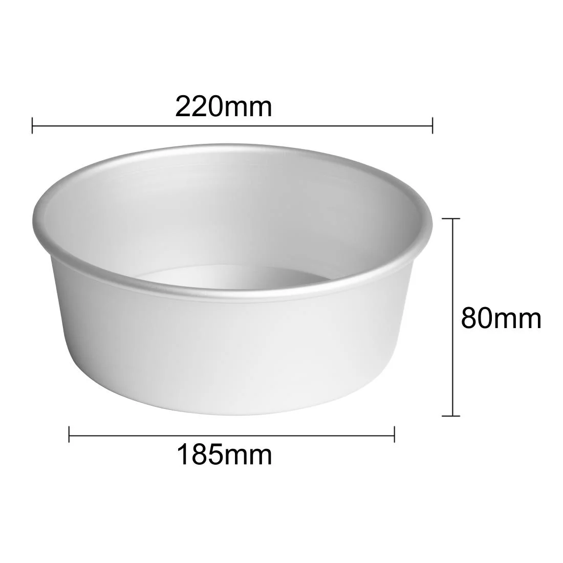 Vogue Aluminium Cake Tin with Removable Base 220mm - Image 4