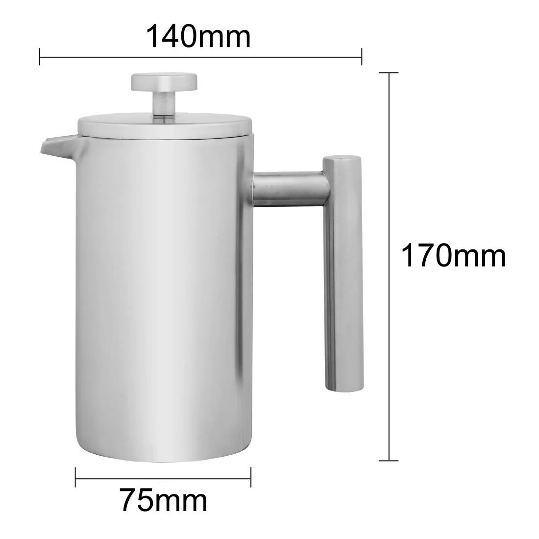 Olympia Insulated 3-Cup Cafetiere Matte Silver 350ml - Image 4