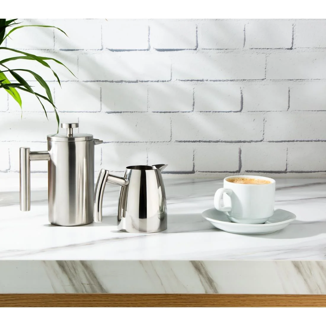 Olympia Insulated 3-Cup Cafetiere Matte Silver 350ml - Image 5