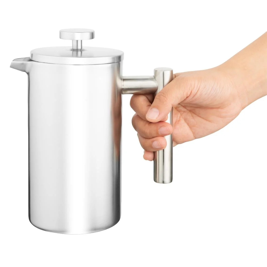 Olympia Insulated 6-Cup Cafetiere Matt Silver 700ml - Image 3