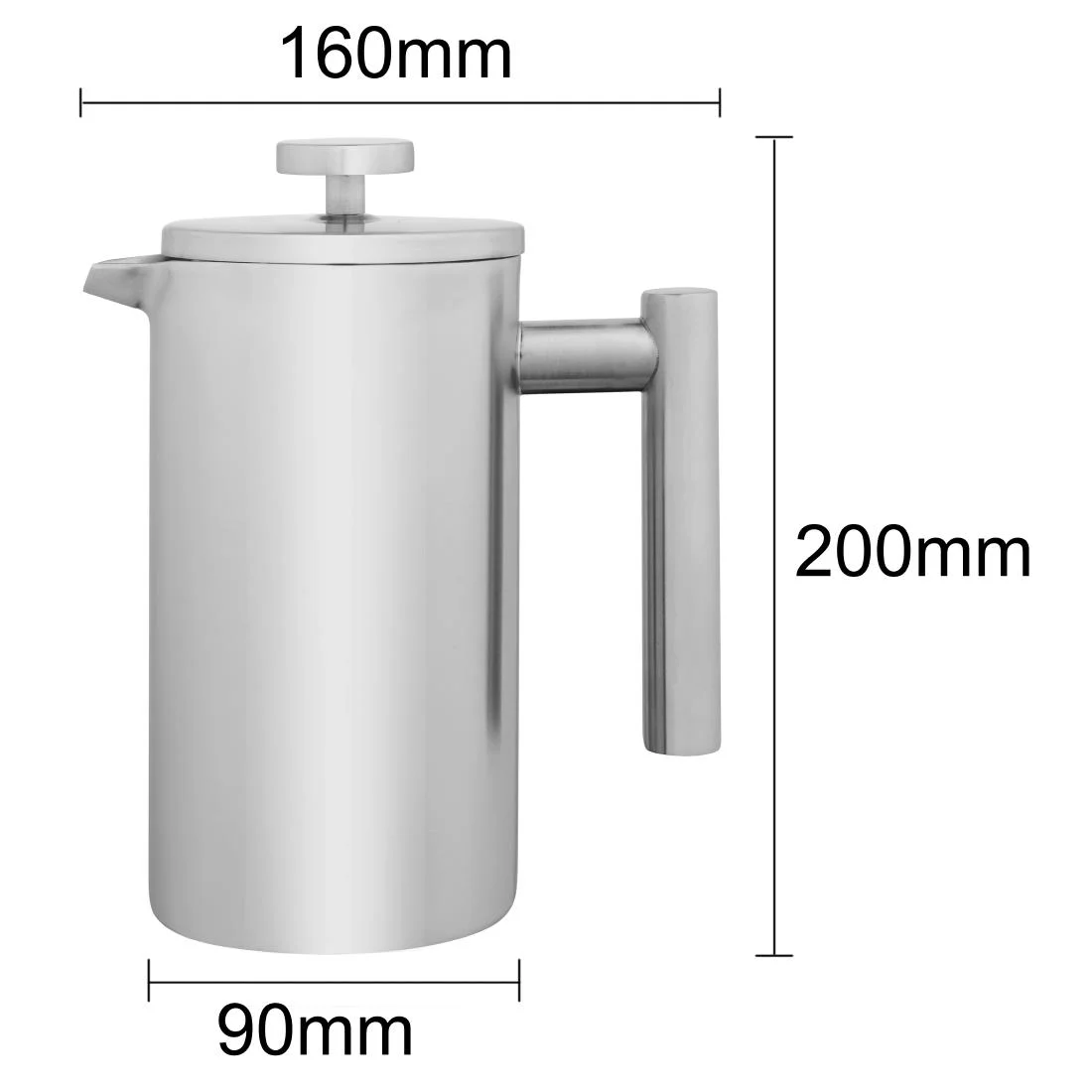 Olympia Insulated 6-Cup Cafetiere Matt Silver 700ml - Image 4