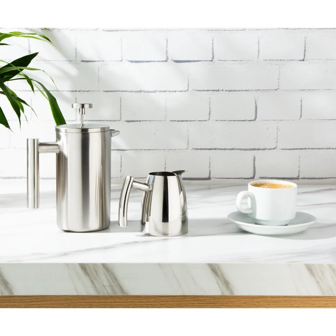 Olympia Insulated 6-Cup Cafetiere Matt Silver 700ml - Image 5