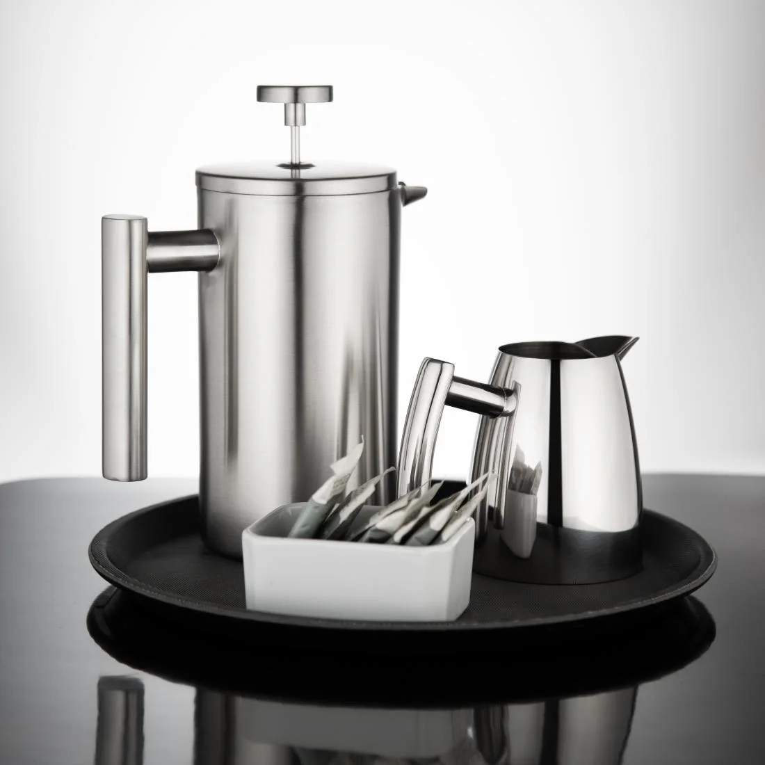 Olympia Insulated 6-Cup Cafetiere Matt Silver 700ml - Image 6