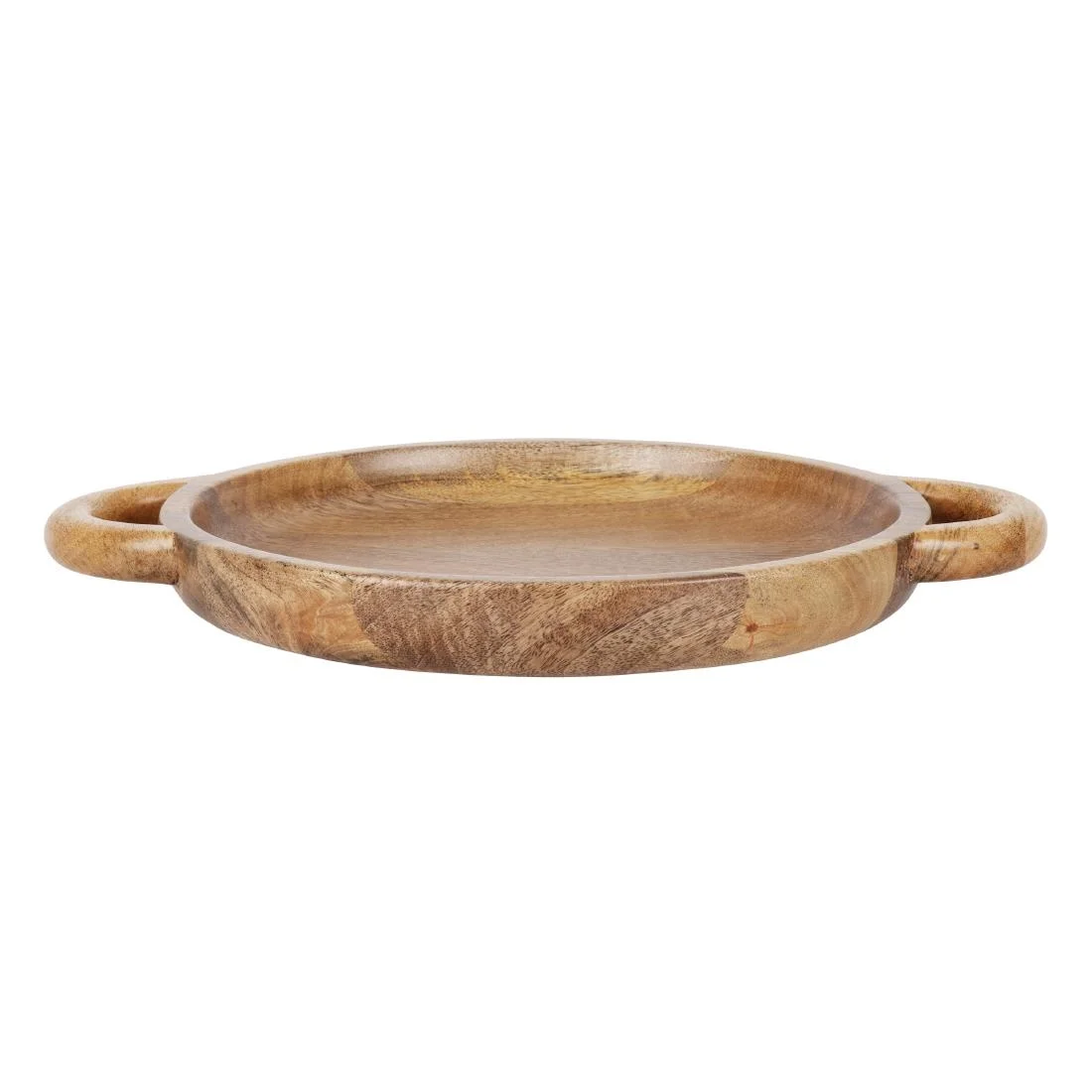 Olympia Mango Wood Round Display Tray with Handles 390x300mm - Image 2