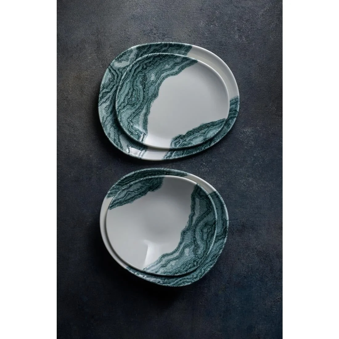 Churchill Inked Tide Opal Plates Black 185mm (12 Pack) - Image 4