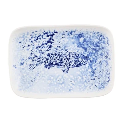 Churchill Inked Fresco Natural Deep Trays Blue 260x180mm (6 Pack) - Image 2