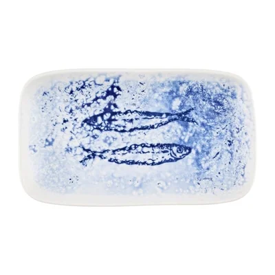 Churchill Inked Fresco Natural Deep Trays Blue 260x150mm (6 Pack) - Image 2