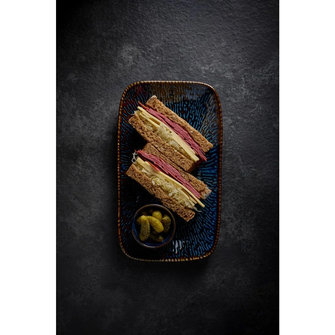 Churchill Inked Fresco Cascade Natural Deep Trays Blue 260x180mm (6 Pack) - Image 5
