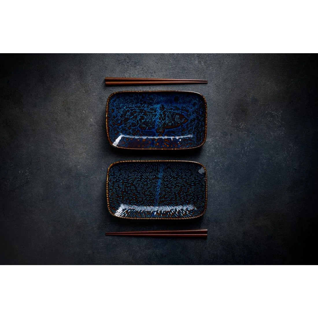 Churchill Inked Fresco Cascade Natural Deep Trays Blue 260x180mm (6 Pack) - Image 6