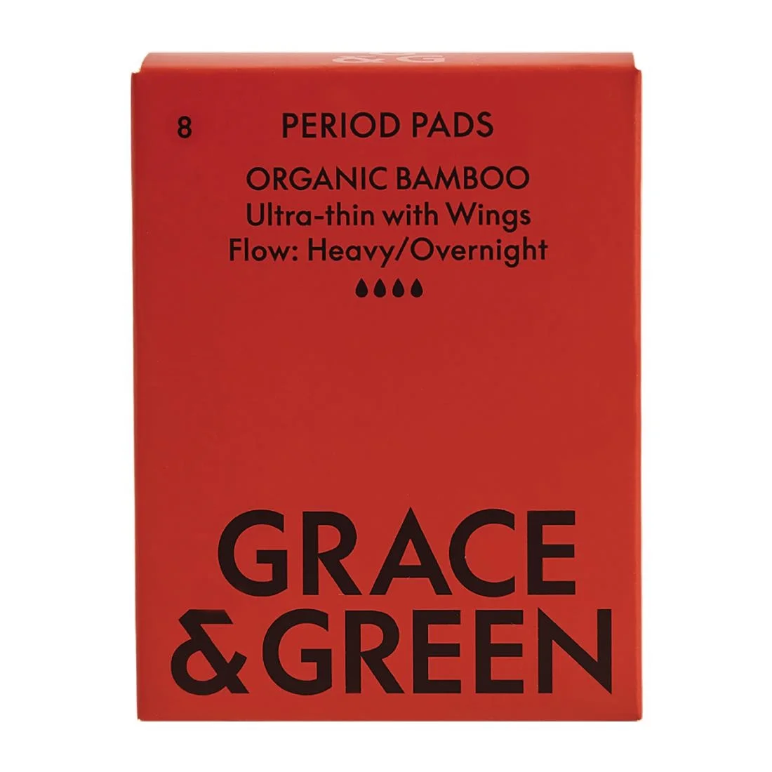 Grace & Green Organic Bamboo Period Pads, Heavy (8 Pack)