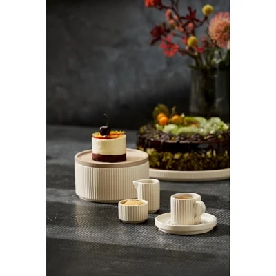 APS THE GRID Porcelain Bowls Sand 45mm (12 Pack) - Image 5