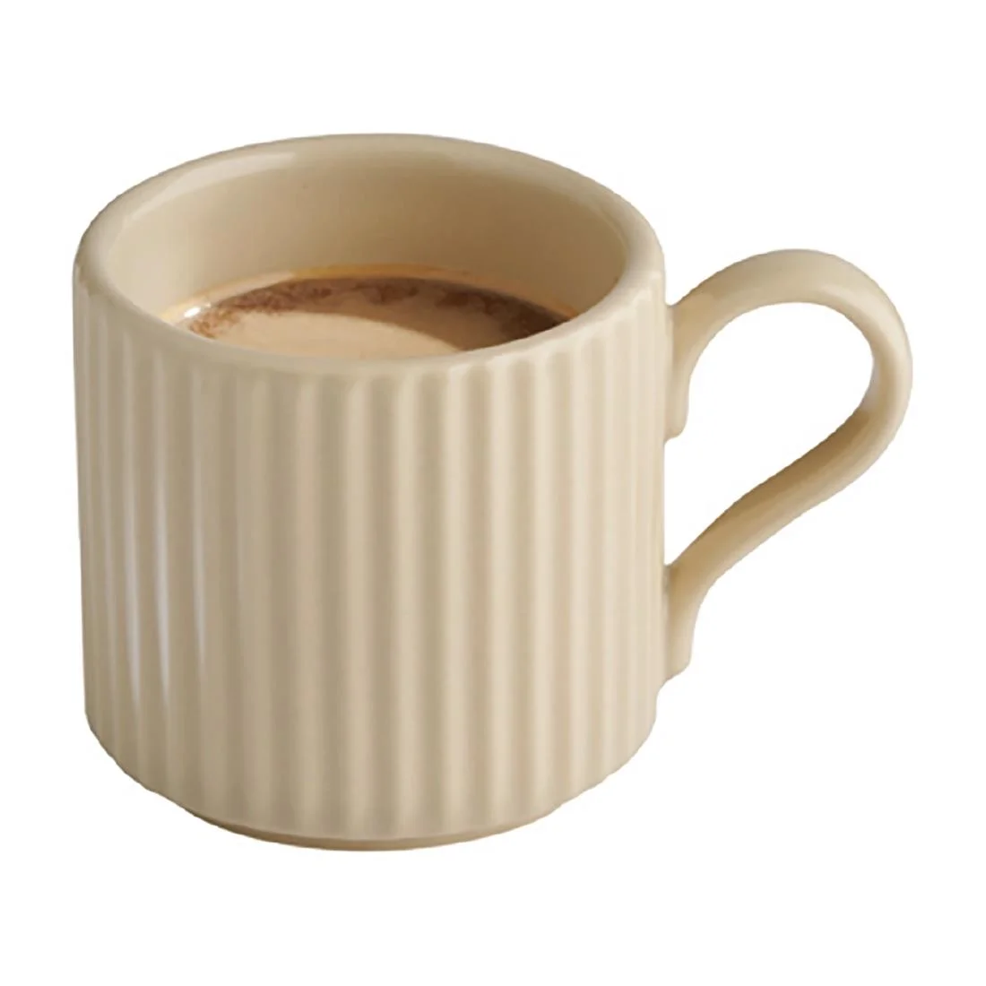 APS THE GRID Porcelain Espresso Cups Sand 80ml (6 Pack) - Image 2