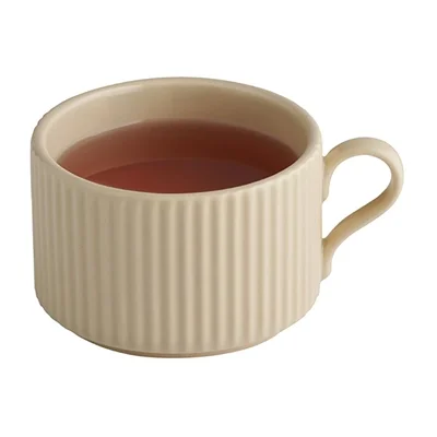 APS THE GRID Porcelain Cappuccino Cups Sand 200ml (6 Pack) - Image 2