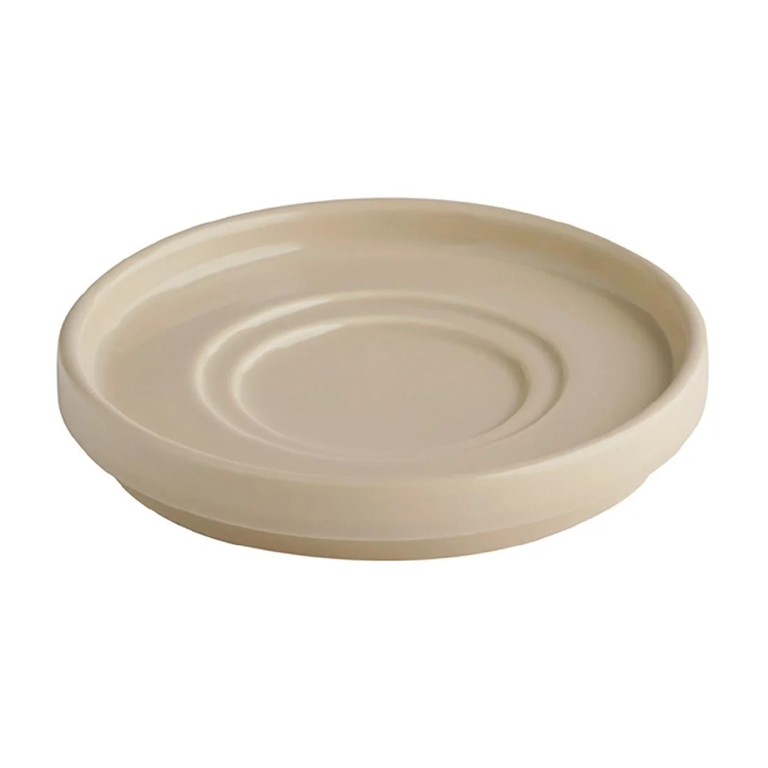 APS THE GRID Porcelain Espresso Saucers Sand 125mm (6 Pack) - Image 2