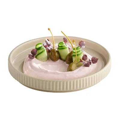 APS THE GRID Porcelain Plates Sand 160mm (6 Pack) - Image 2