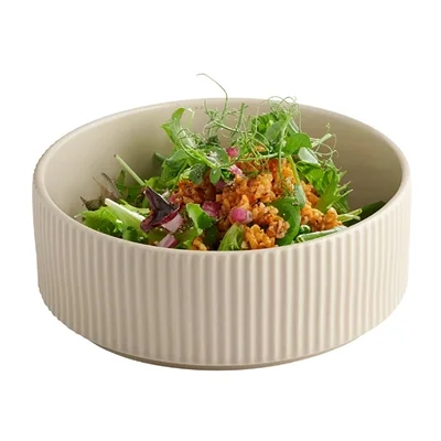 APS THE GRID Porcelain Bowls Sand 550ml (6 Pack) - Image 2