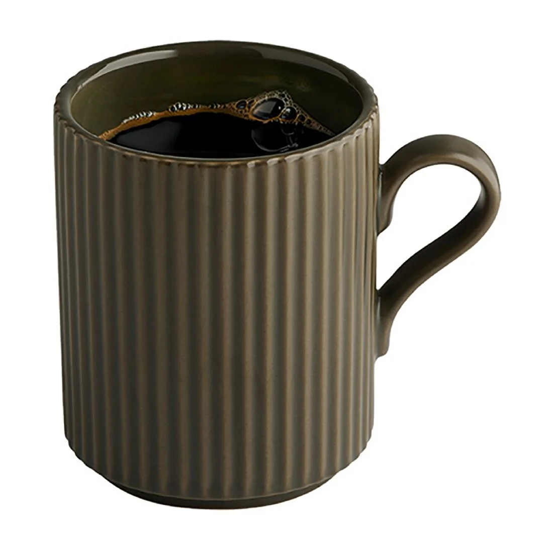 APS THE GRID Porcelain Coffee Mugs Brown 240ml (6 Pack) - Image 3