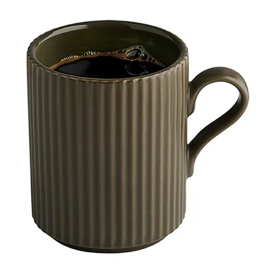 APS THE GRID Porcelain Coffee Mugs Brown 240ml (6 Pack) - Image 3