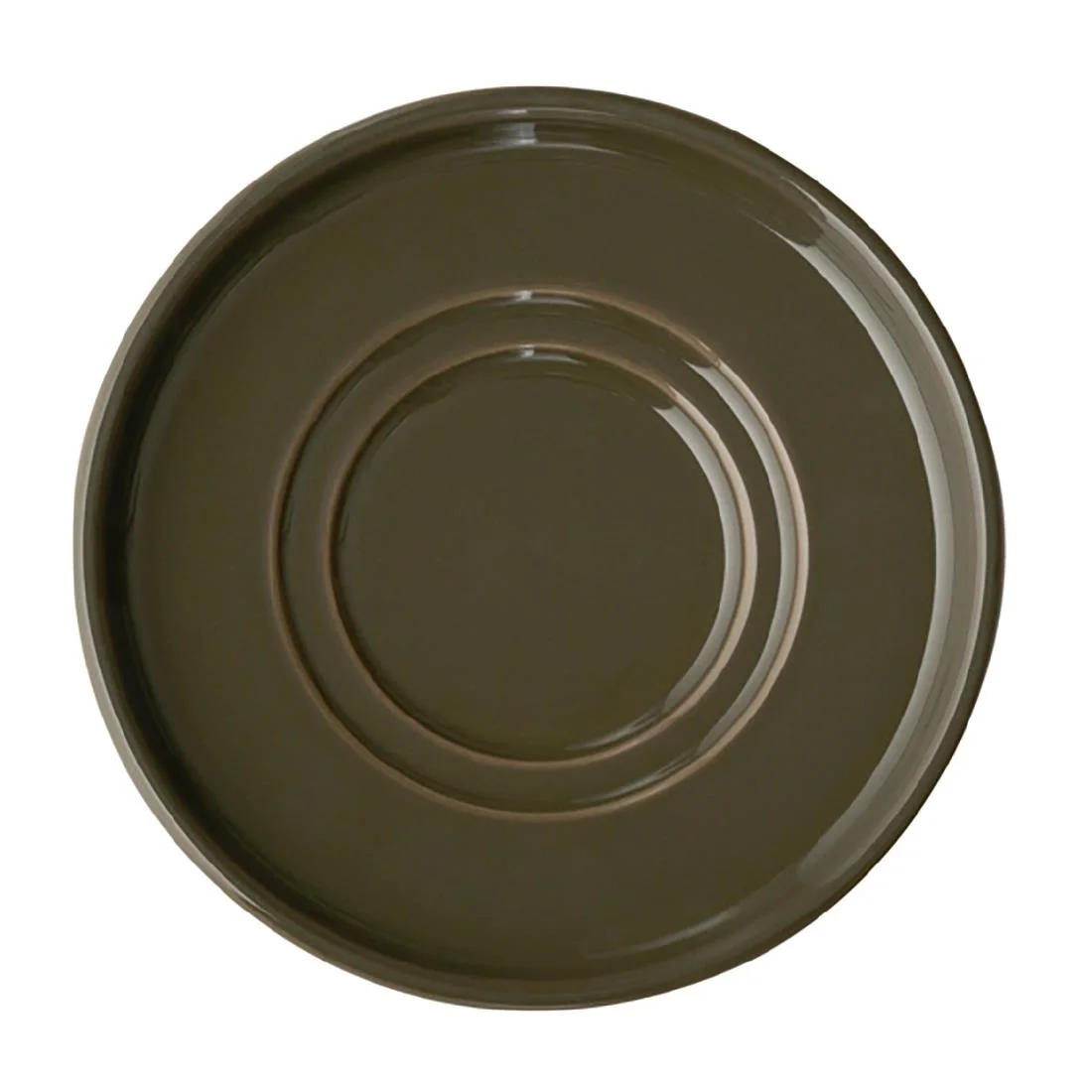 APS THE GRID Porcelain Espresso Saucers Brown 125mm (6 Pack)