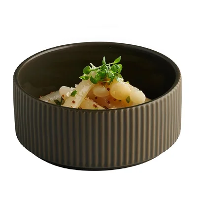 APS THE GRID Porcelain Bowls Brown 450ml (6 Pack) - Image 2