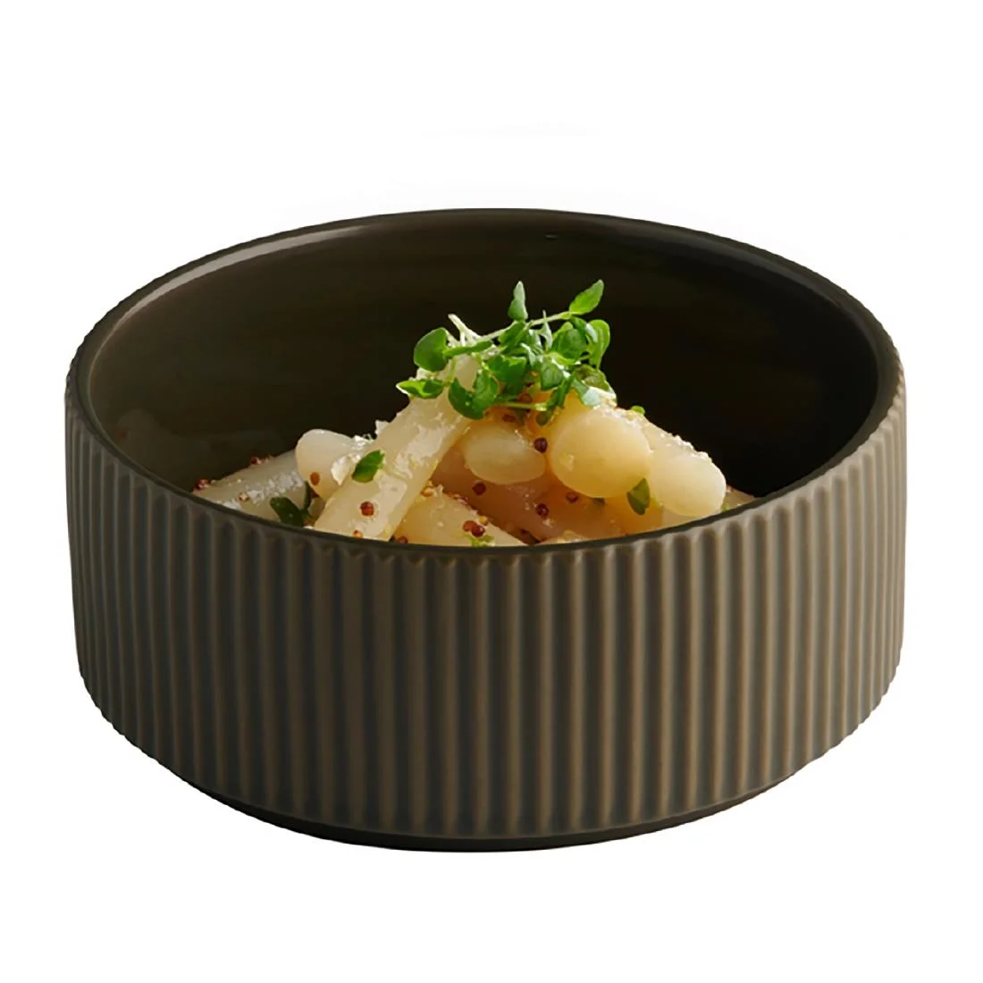 APS THE GRID Porcelain Bowls Brown 450ml (6 Pack) - Image 2
