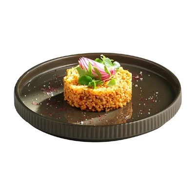 APS THE GRID Porcelain Plates Brown 200mm (6 Pack) - Image 2