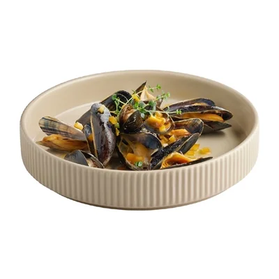 APS THE GRID Porcelain Walled Plates Sand 200mm (3 Pack) - Image 2