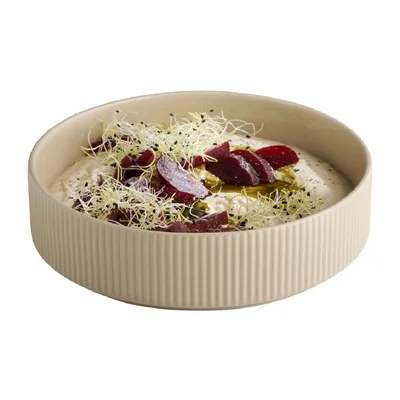 APS THE GRID Porcelain Walled Plates Sand 230mm (3 Pack) - Image 2