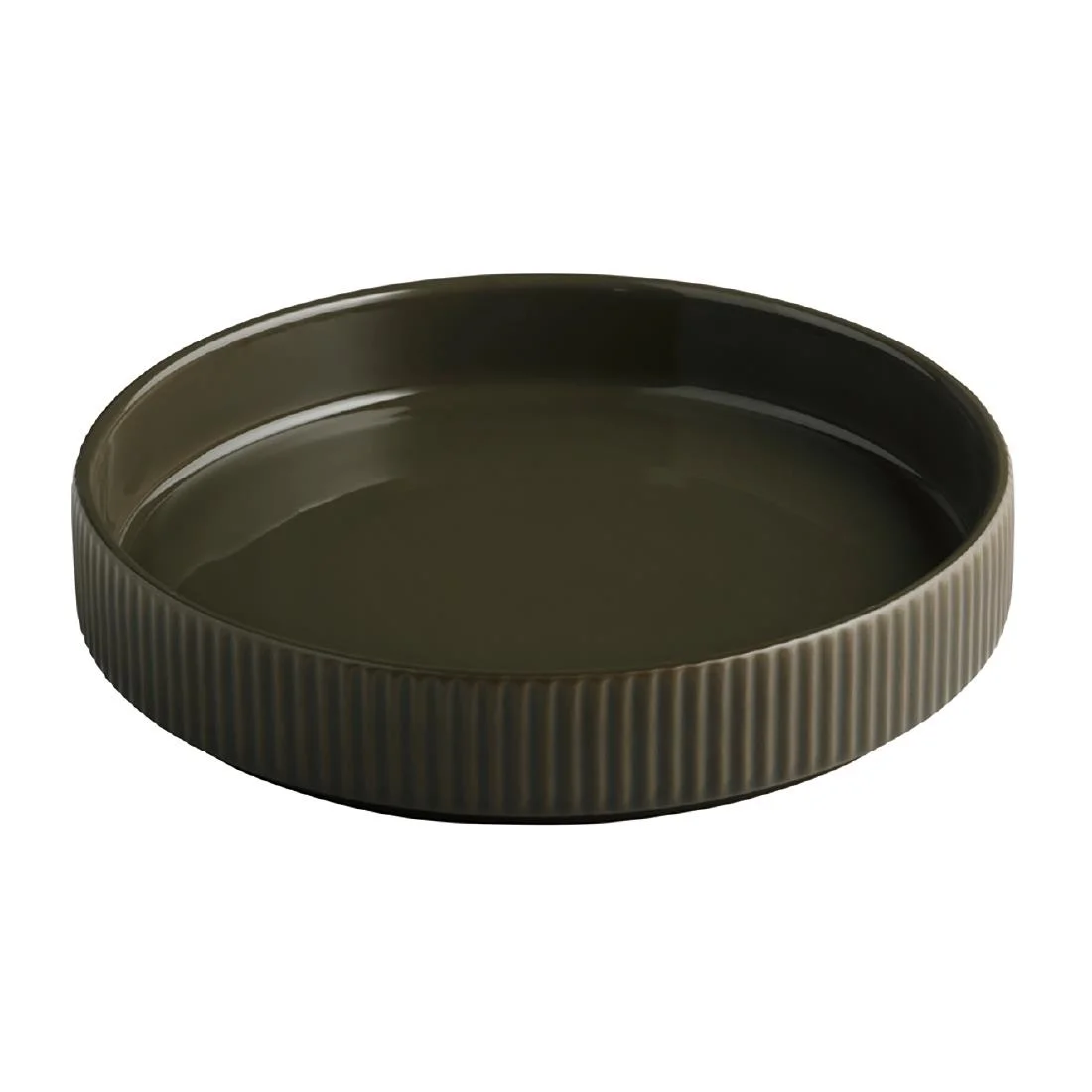 APS THE GRID Porcelain Walled Plates Brown 200mm (3 Pack)