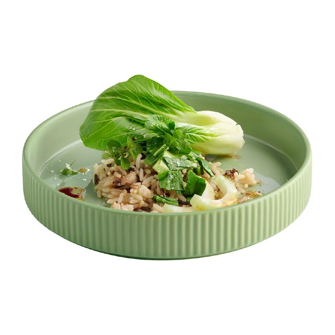 APS THE GRID Porcelain Walled Plates Sage 200mm (3 Pack) - Image 2