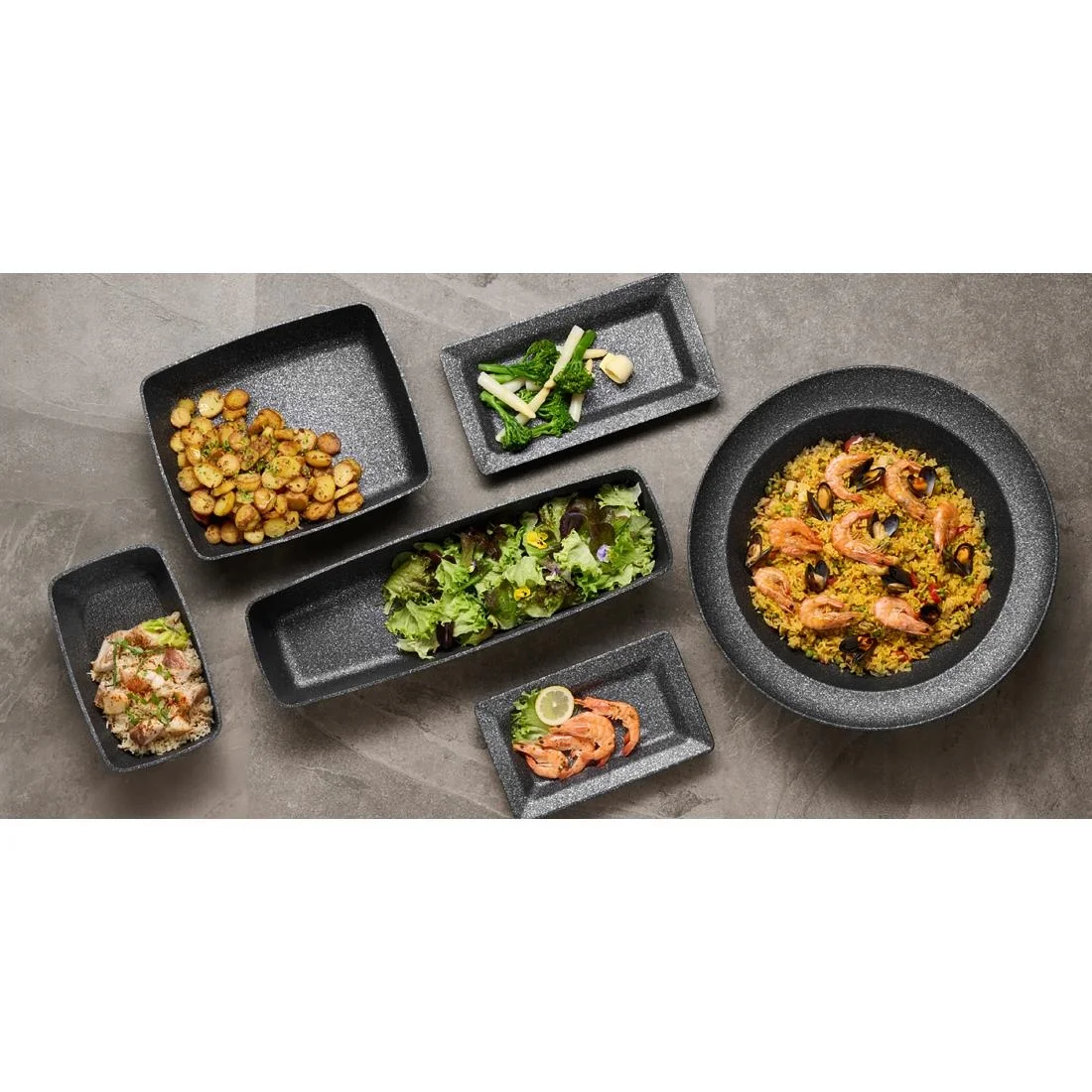 APS FROSTFIRE Black & Silver Non-Stick Tray GN 1/3 325x176mm - Image 4