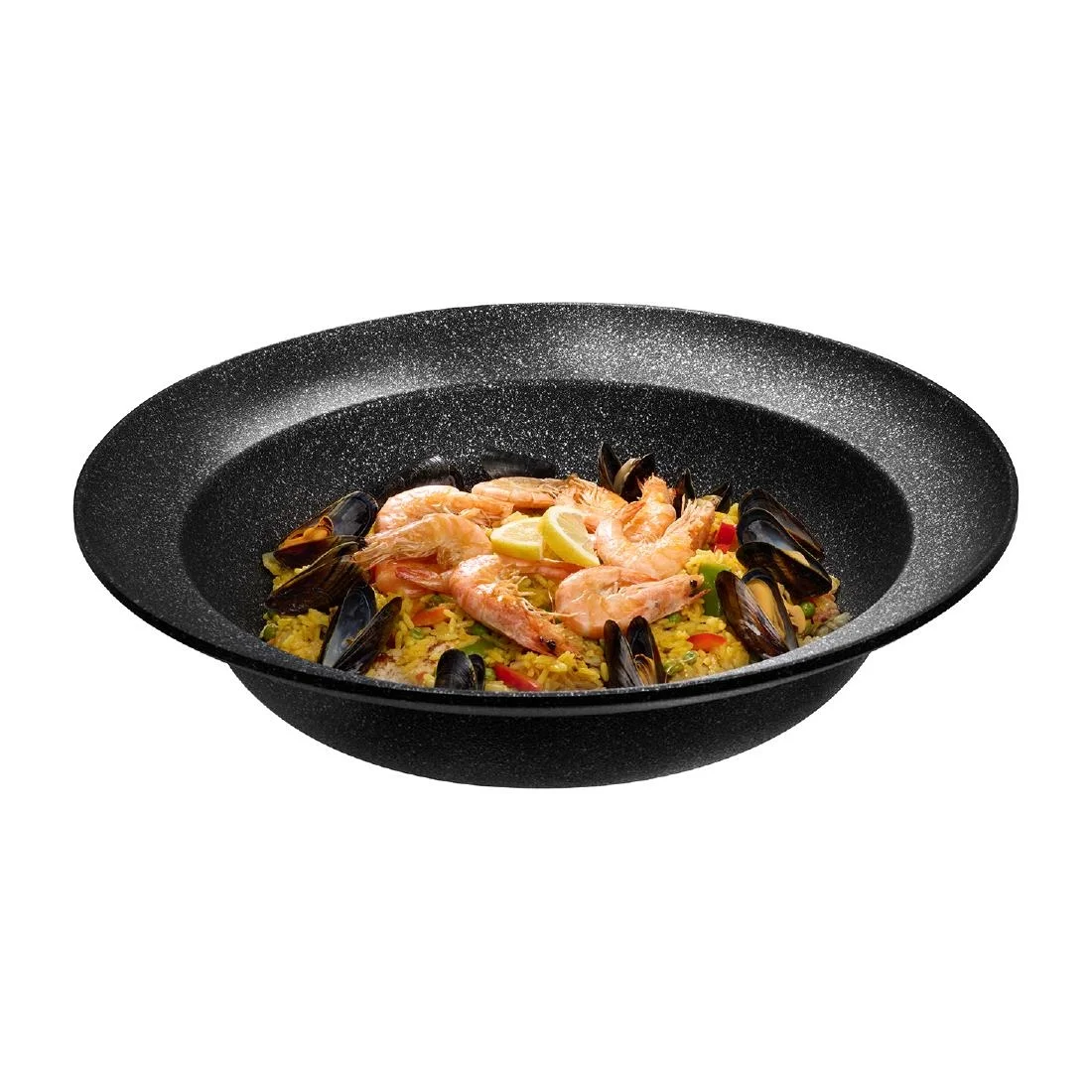 APS FROSTFIRE Black & Silver Non-Stick Coated Bowl 450mm - Image 2