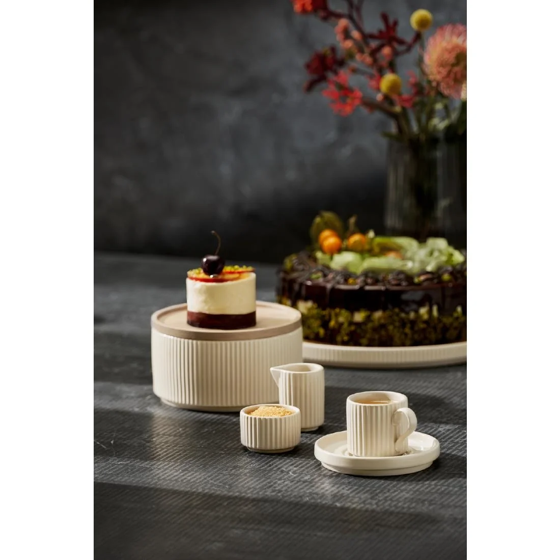 APS THE GRID Lacquered Oak Wood Plate 140mm - Image 2