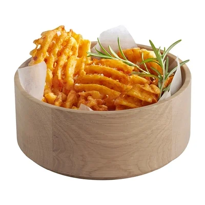 APS THE GRID Lacquered Oak Wood Bowl 160mm - Image 2