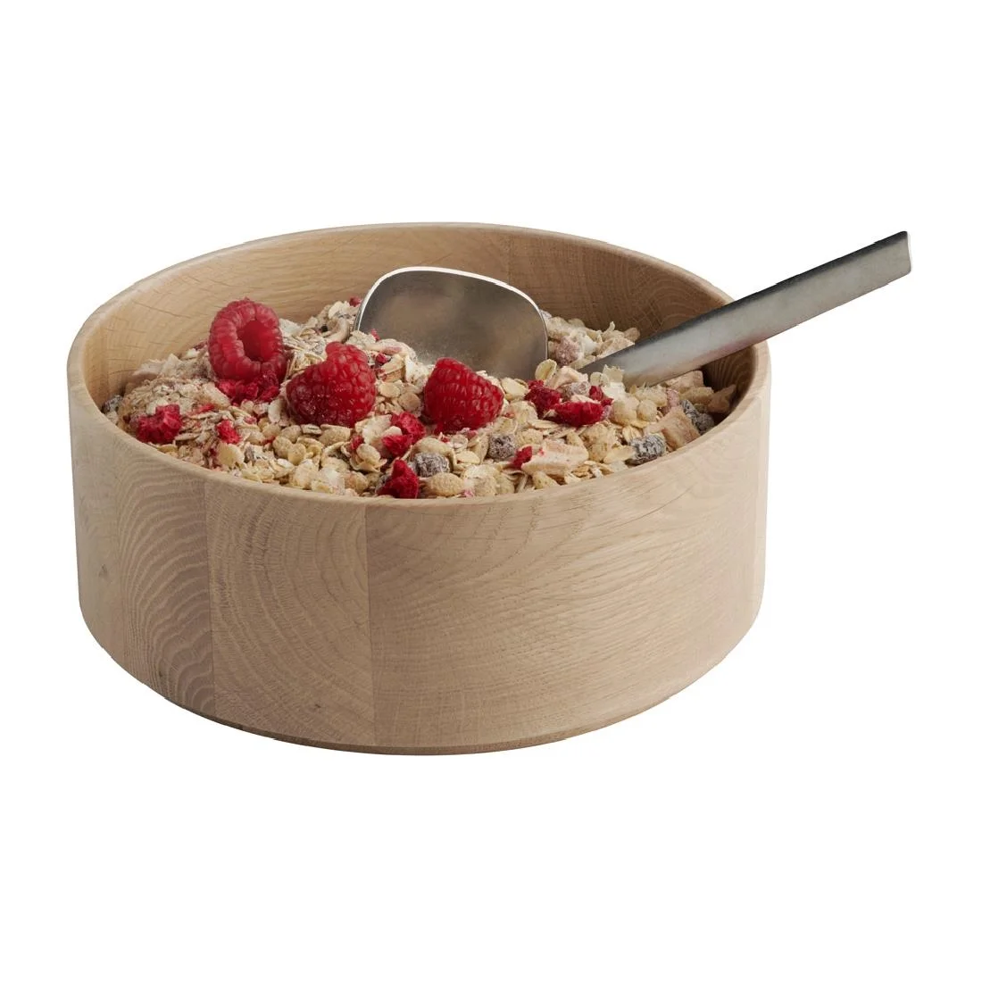 APS THE GRID Lacquered Oak Wood Bowl 200mm - Image 2