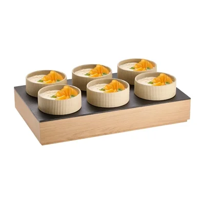 APS THE GRID Natural Slate Tray with 6 Holes GN 1/1 530x325mm - Image 3