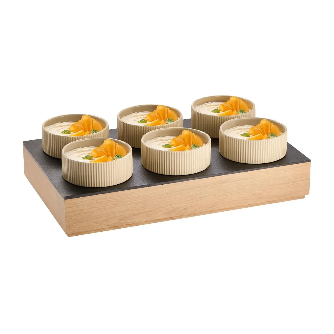 APS THE GRID Natural Slate Tray with 6 Holes GN 1/1 530x325mm - Image 3