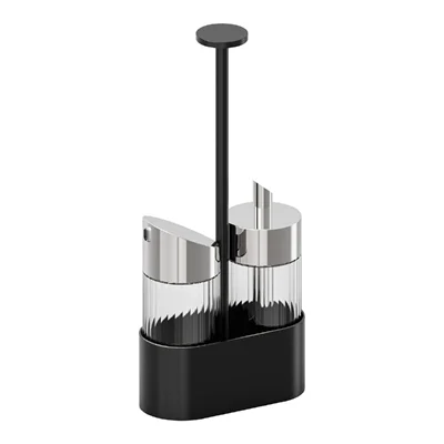 APS THE GRID Stainless Steel Cruet Black 145x70x300mm - Image 3