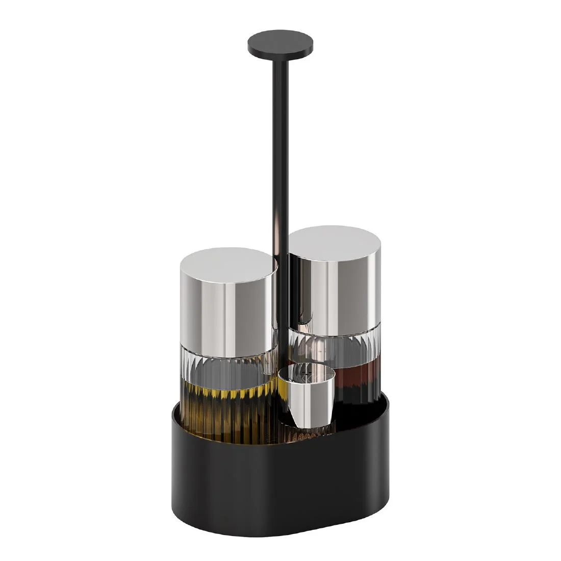 APS THE GRID Stainless Steel Cruet Black 145x105x300mm - Image 3