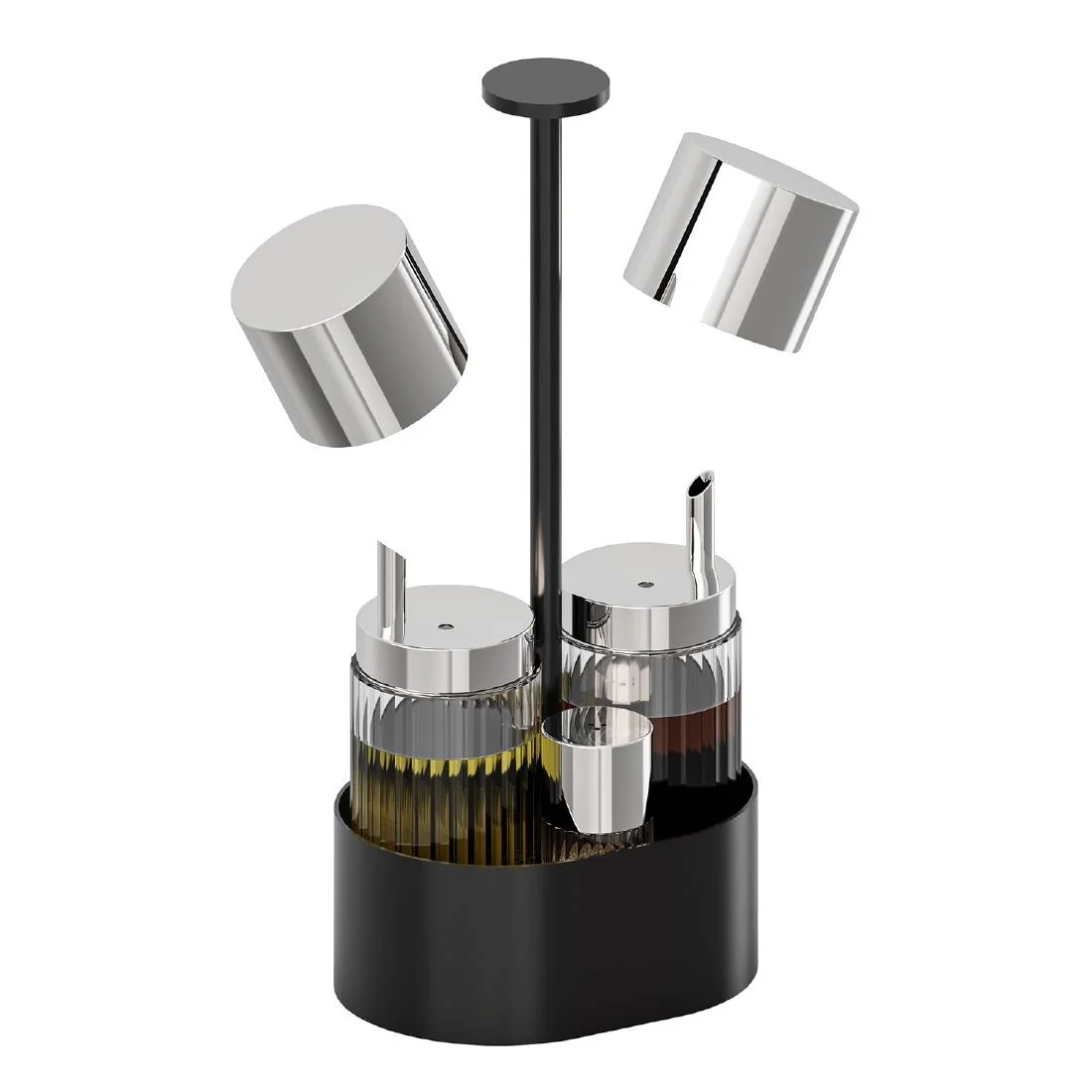 APS THE GRID Stainless Steel Cruet Black 145x105x300mm - Image 5