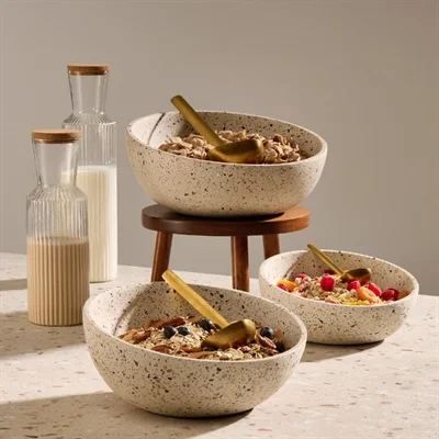 APS TERRAZZO Concrete Bowl 260mm - Image 2