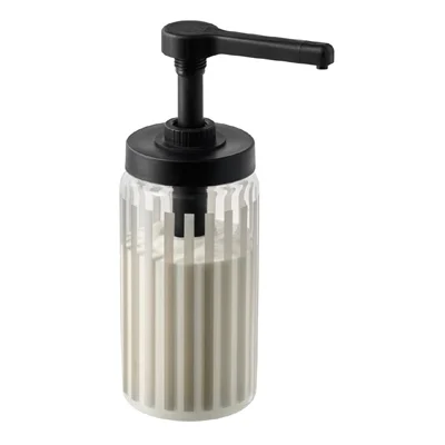 APS DISPENSA Glass Dosing Dispenser Transparent & Grey 1Ltr - Image 3