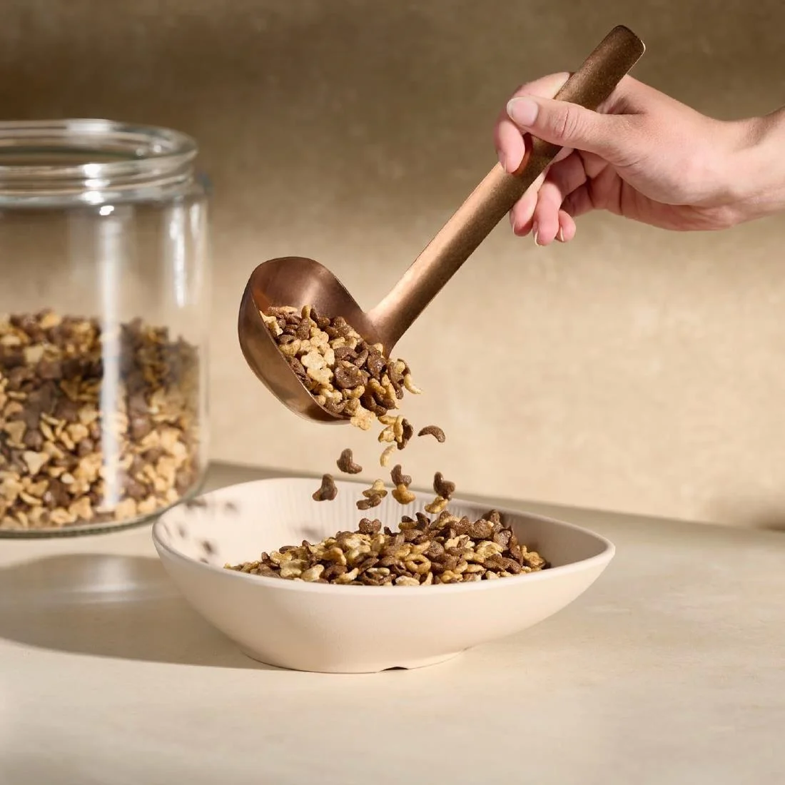 APS BULQ Vintage Look Stainless Steel Spoon Copper 230mm - Image 2