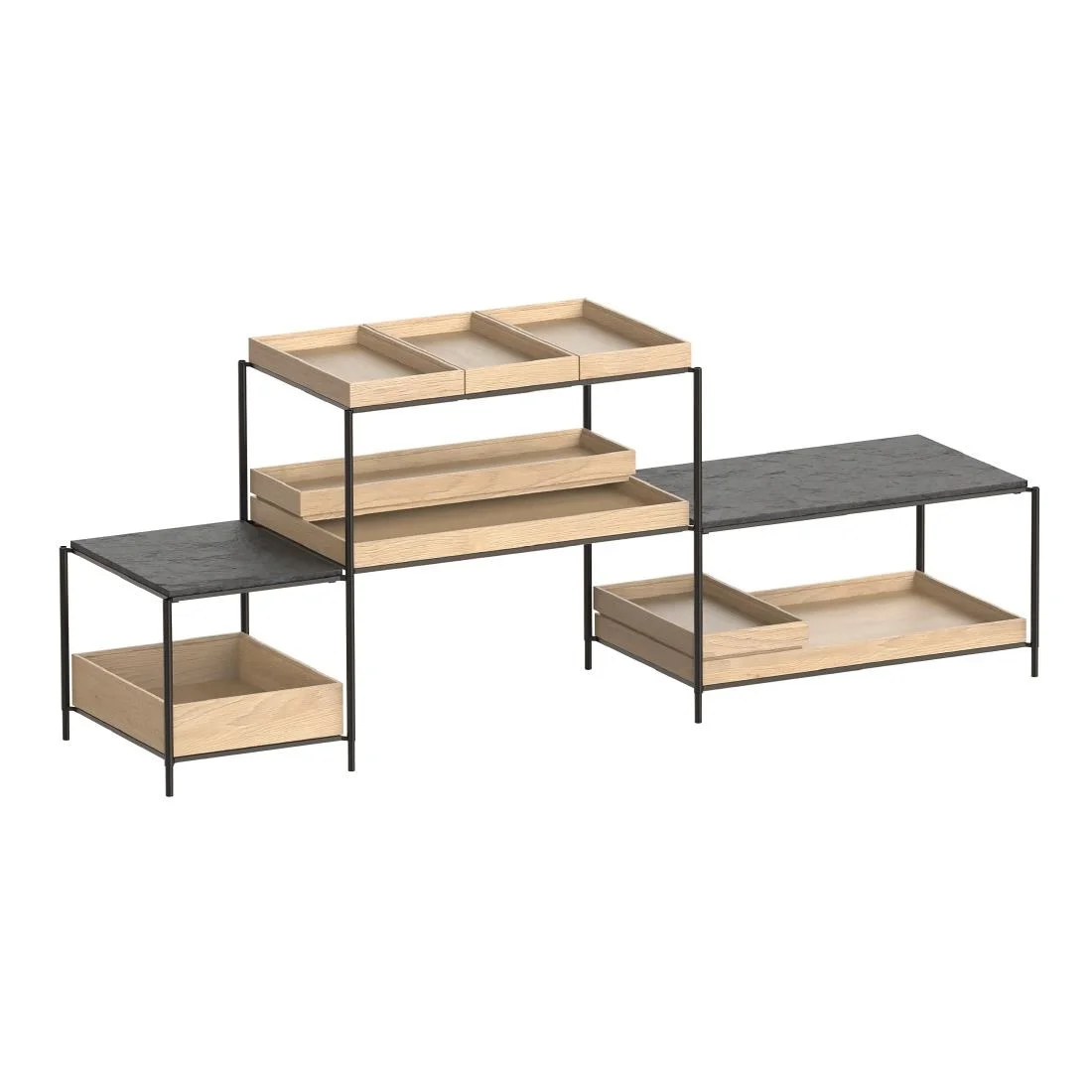 APS VALO GN Buffet Stand Metal Black 365x310x285mm - Image 2