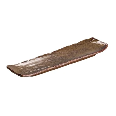 APS UMI Rectangular Tray/Sushi Board Brown 350x100mm - Image 2