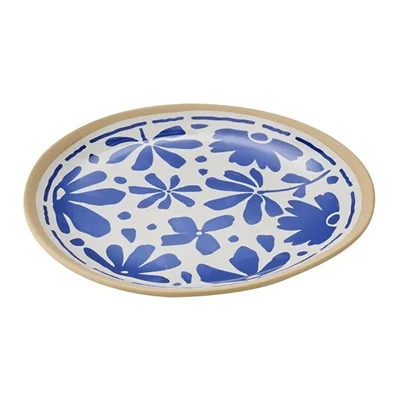 APS FLORYN Melamine Plate White & Blue 215mm (B2B) - Image 2