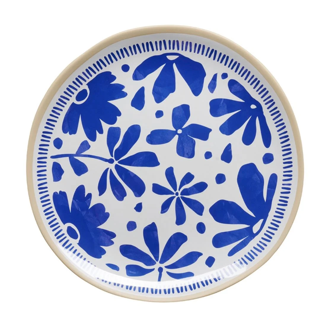 APS FLORYN Melamine Plate White & Blue 270mm (B2B)